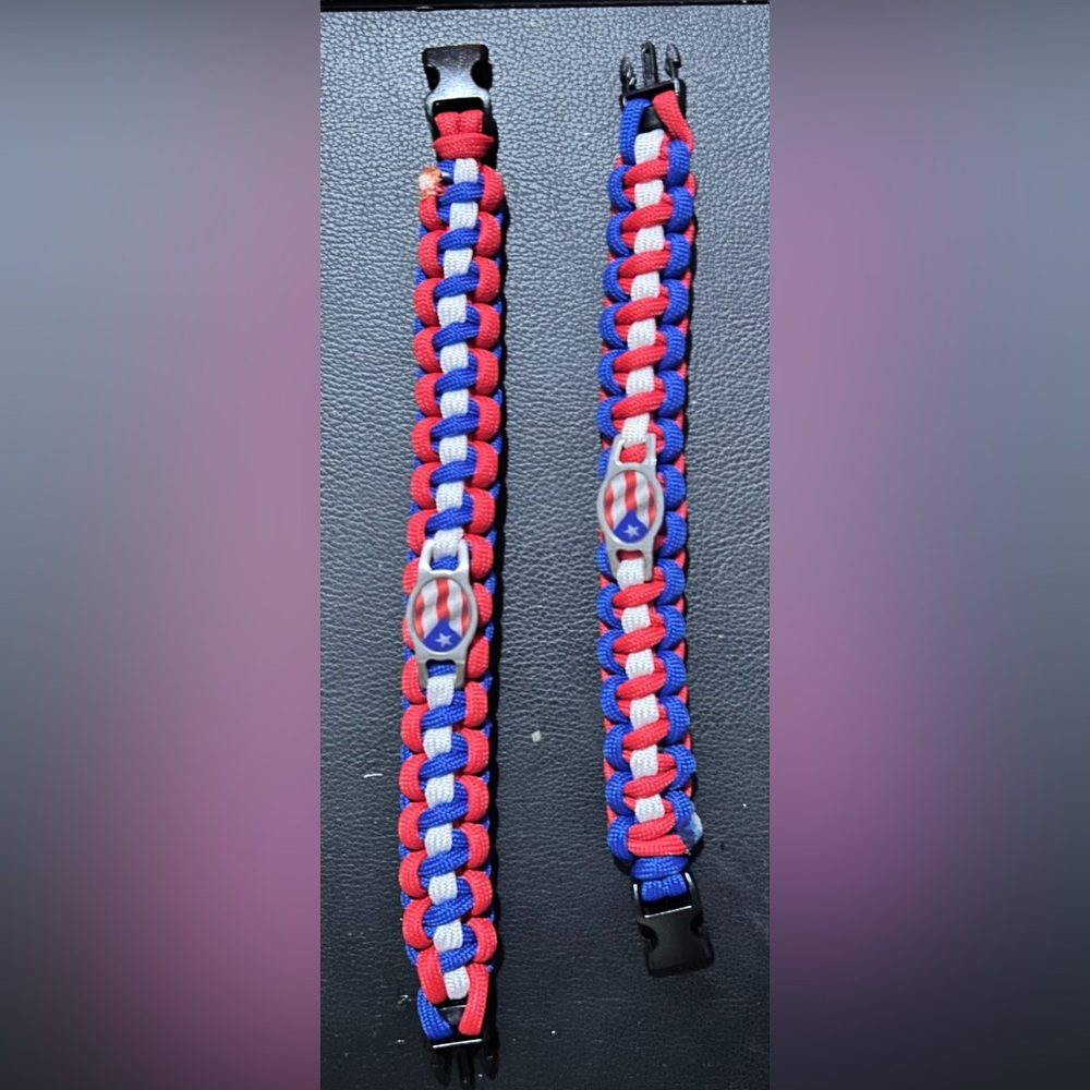 Puerto Rican Red, White, and Blue Paracord Bracelets
